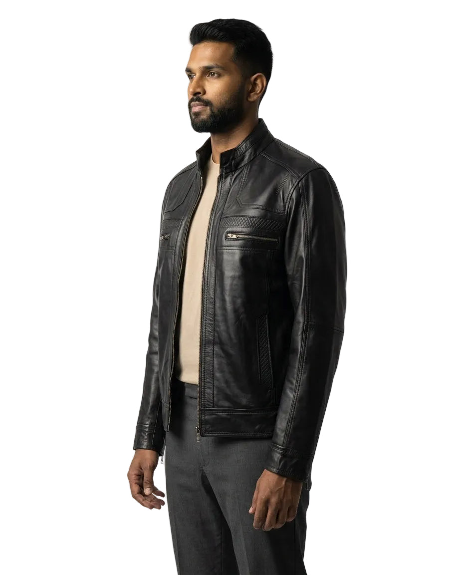 Men's Elliot  Classic Black Leather Jacket