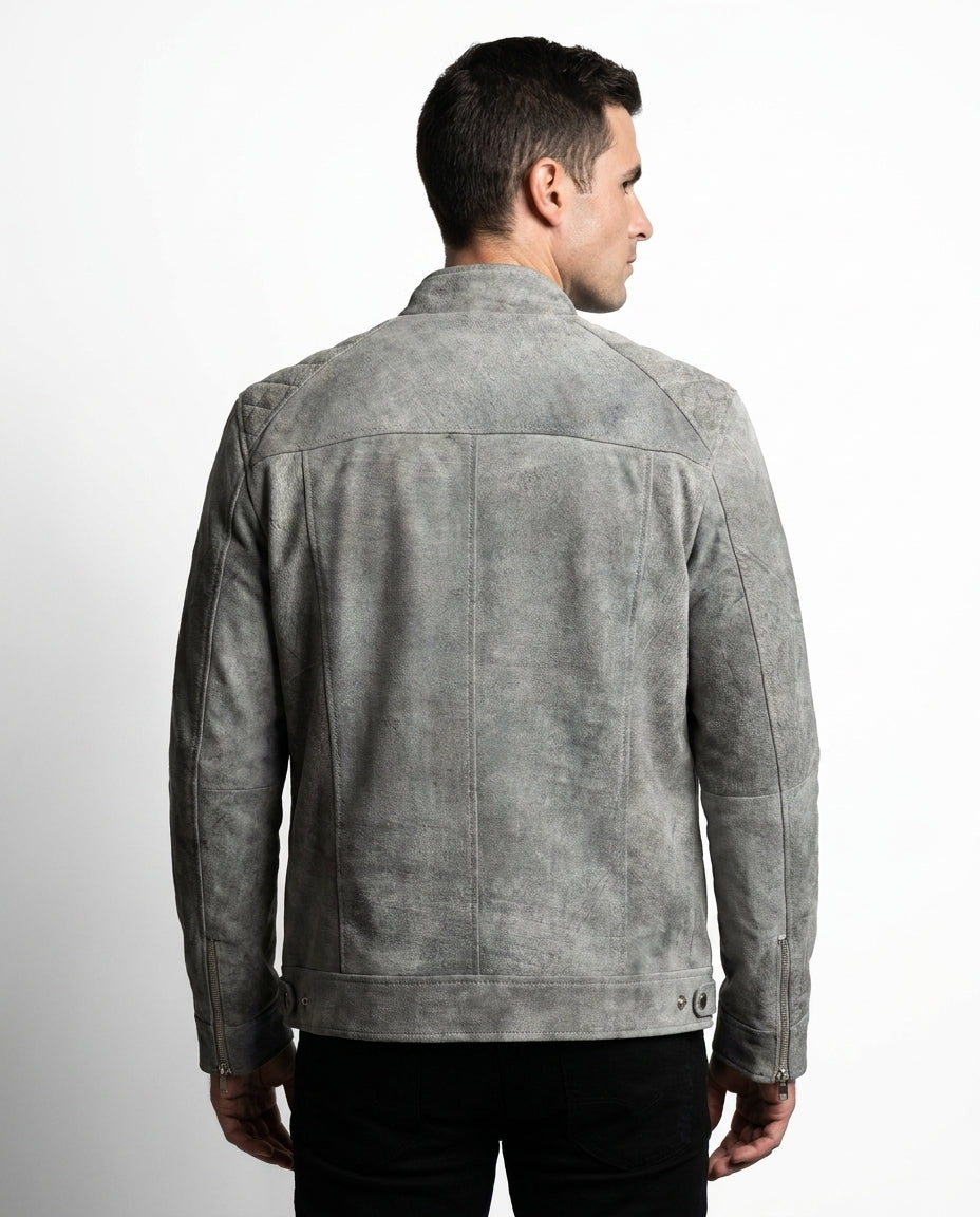 Men's Vintage Grey-Snuff Leather Jacket