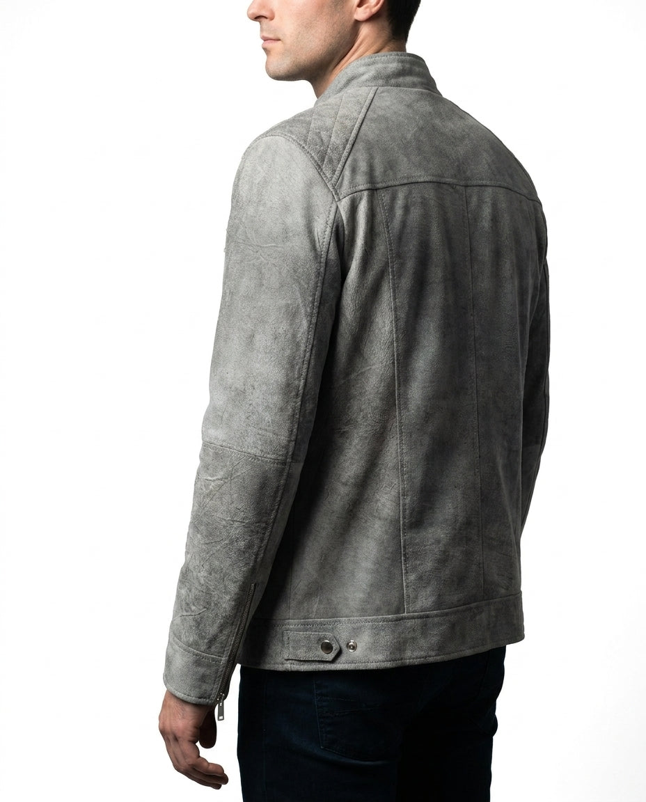 Men's Vintage Grey-Snuff Leather Jacket