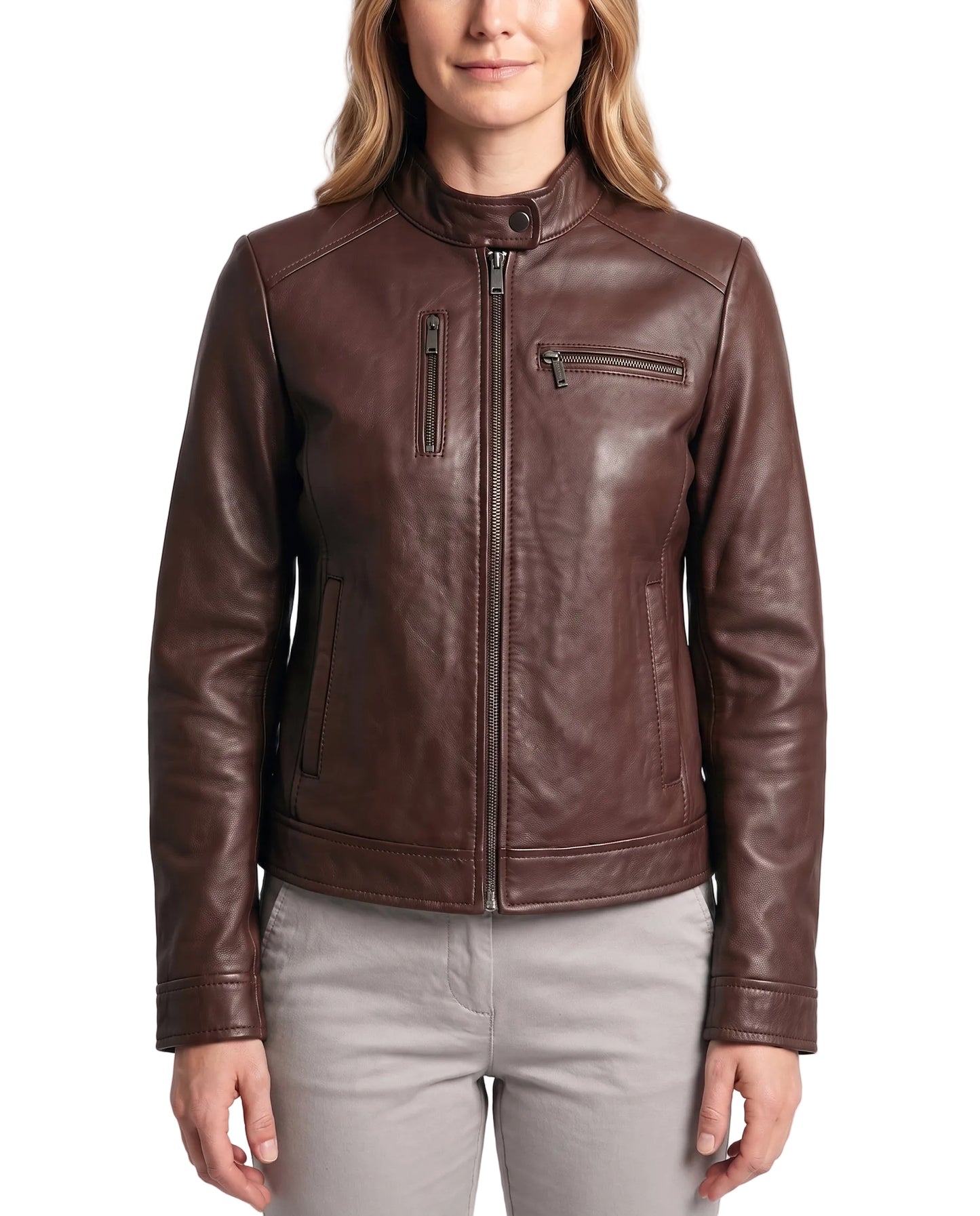 Women's Nube Classic Brown Leather Jacket