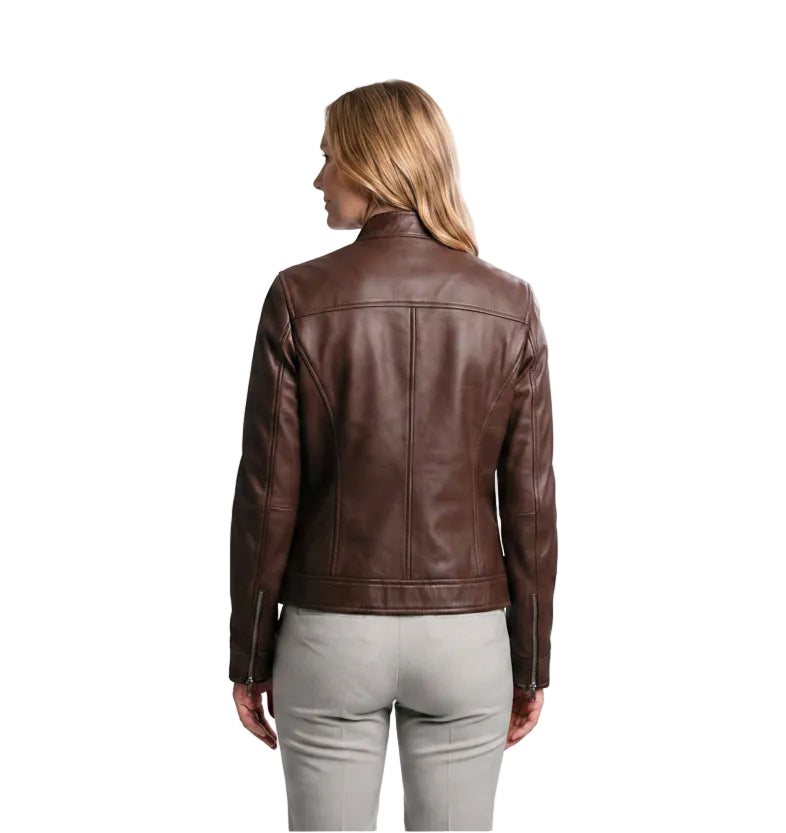 Women's Nube Classic Brown Leather Jacket