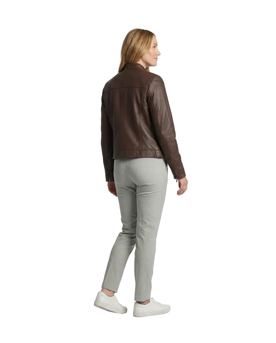 Women's Nube Classic Brown Leather Jacket