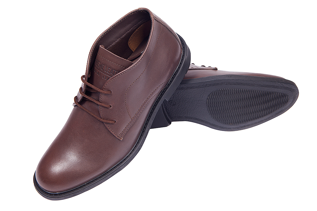 Supreme Leather Men's Genuine Leather Vamp Lace-Up  Brown Boot