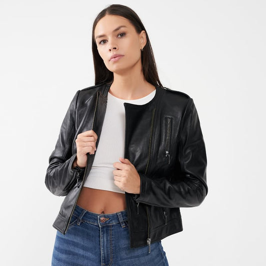 Luna Biker  Black Leather Jacket