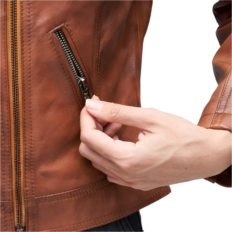 Luna Biker Waxed-BrownLeather Jacket