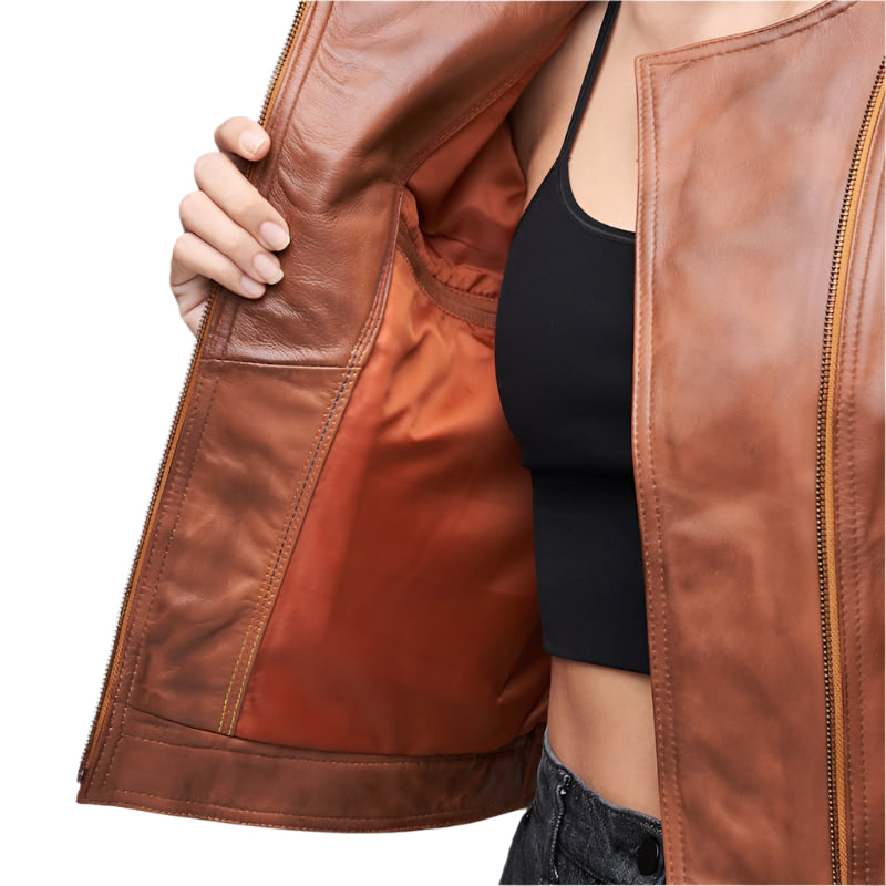 Luna Biker Waxed-BrownLeather Jacket