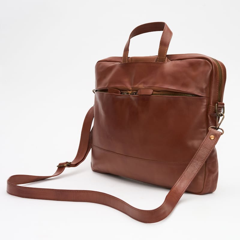 Unisex Genuine Leather Billy Laptop Bag