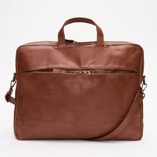Unisex Genuine Leather Billy Laptop Bag