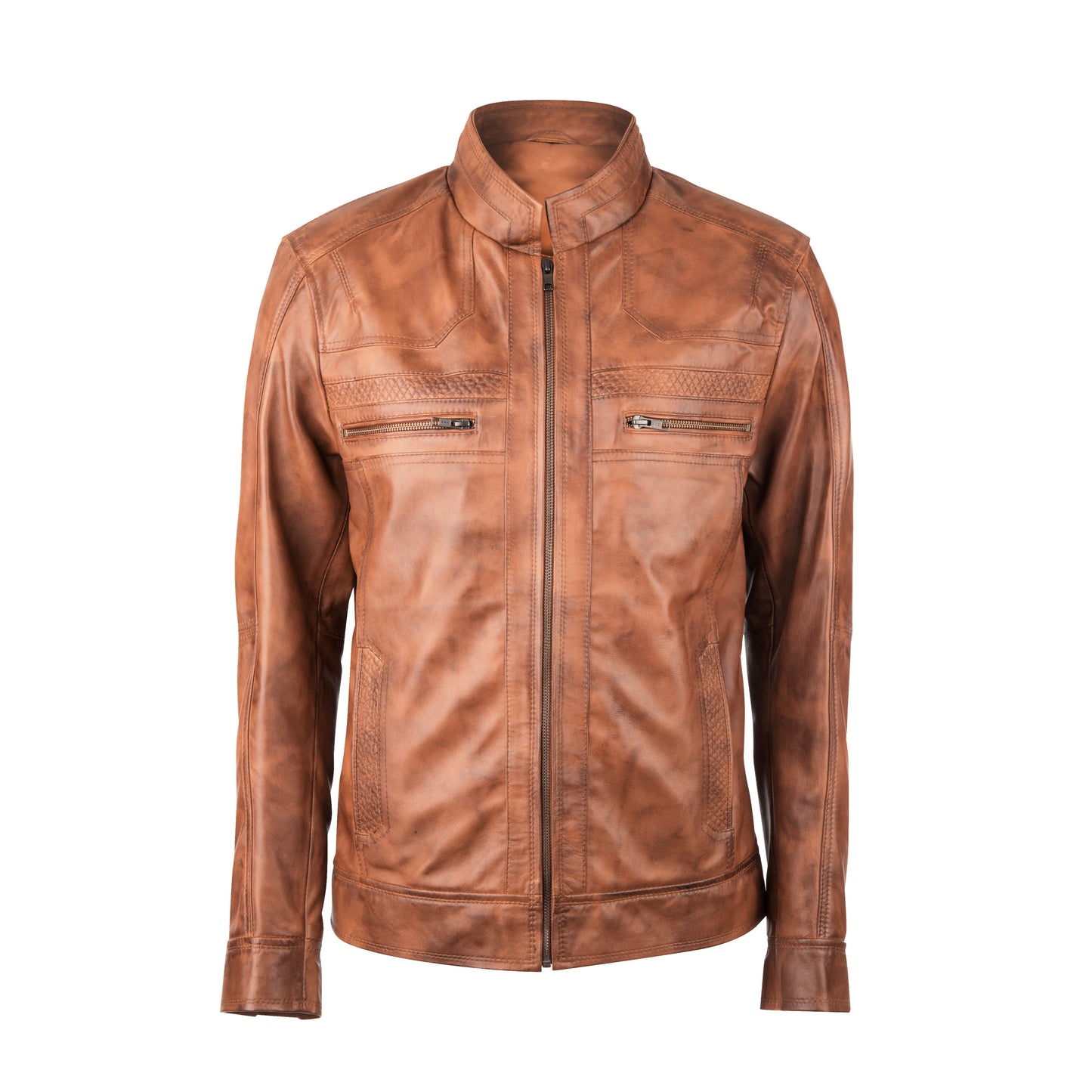 Men's Elliot Classic Waxed-Brown Leather Jacket
