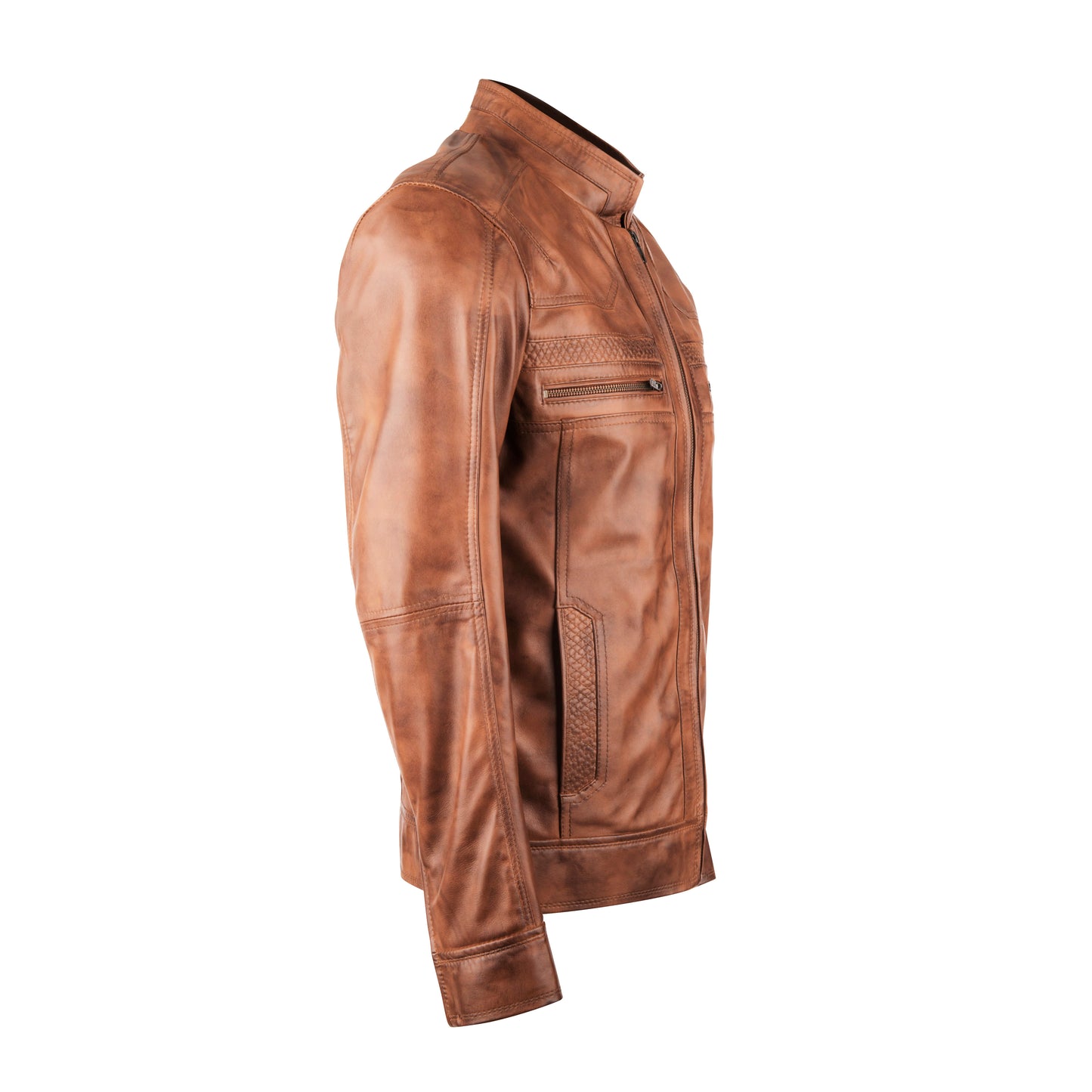 Men's Elliot Classic Waxed-Brown Leather Jacket