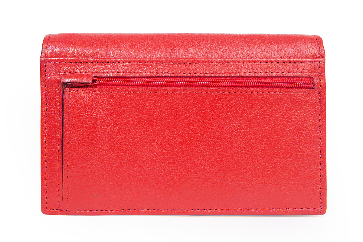 Women's Genuine Leather "OXFORD" Purse - Red
