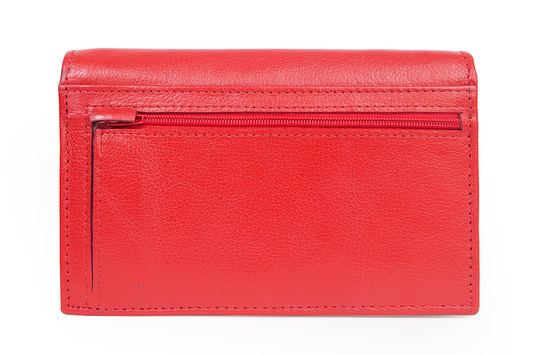 Women's Genuine Leather "OXFORD" Purse - Red