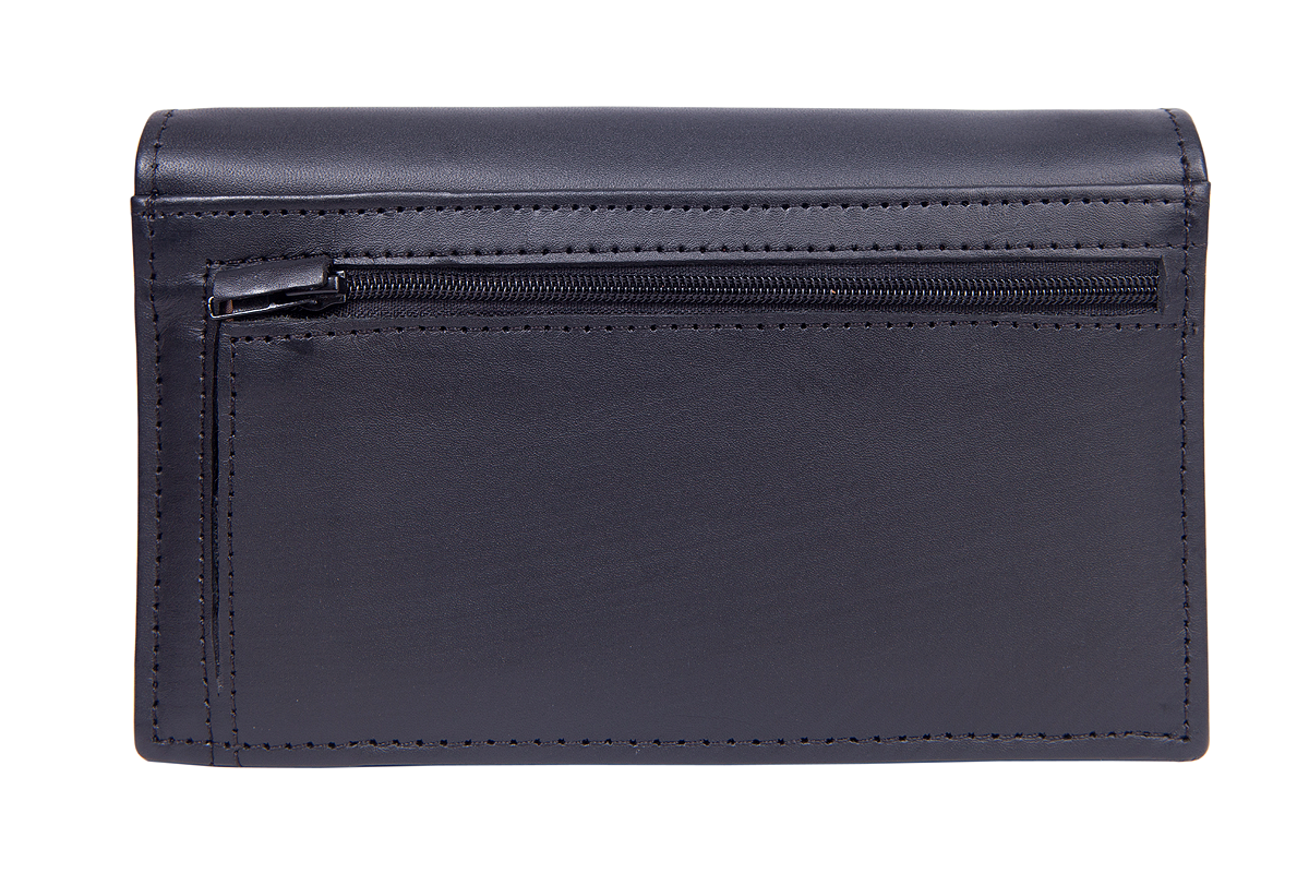 Women's Genuine Leather "OXFORD" Purse - Black
