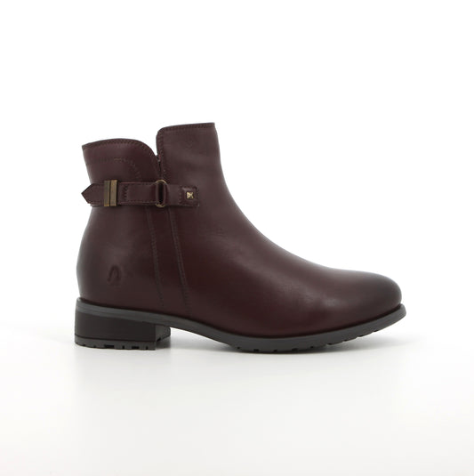 Hush Puppies Women's Lucie Leather Burgundy Ankle Boot