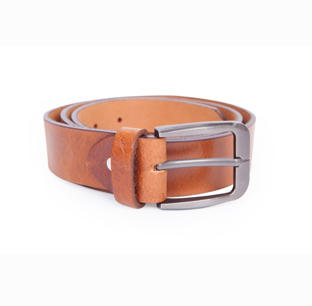 SUPREME LEATHER Unisex Leather Casual Belt- Waxed-Brown