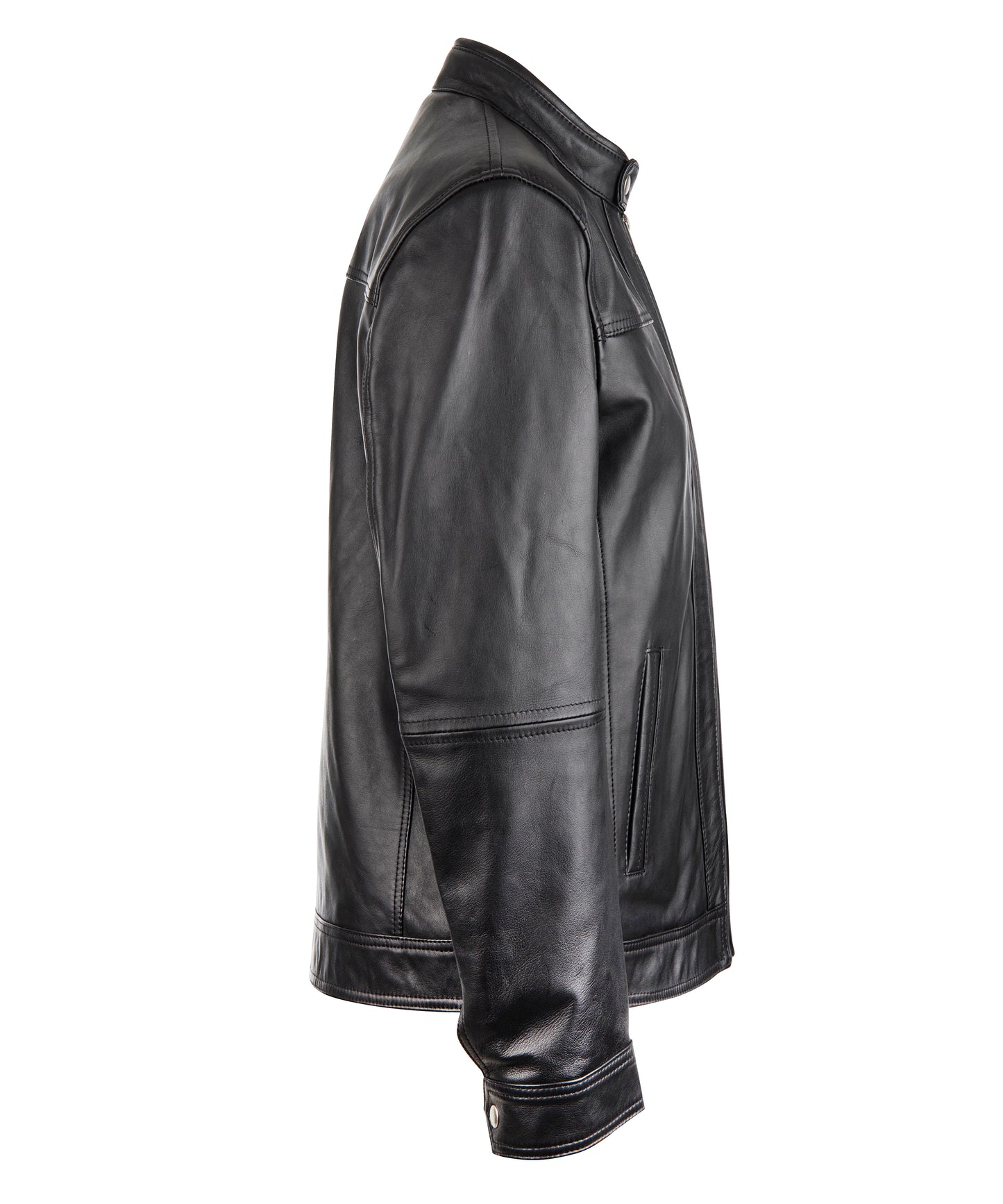 Men's "Jace" Classic Slim-Fit  Black Leather Jacket