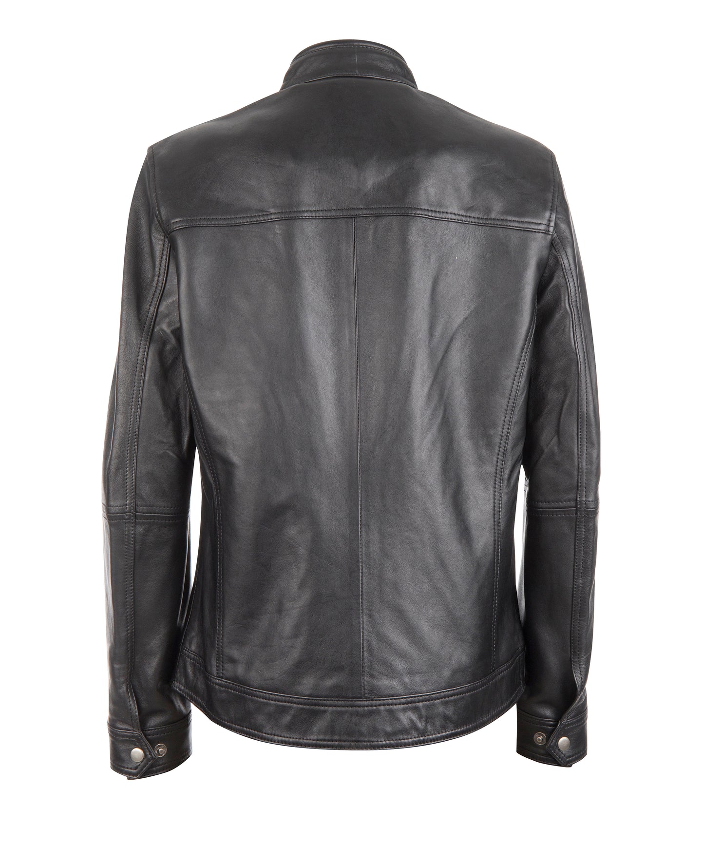 Men's "Jace" Classic Slim-Fit  Black Leather Jacket