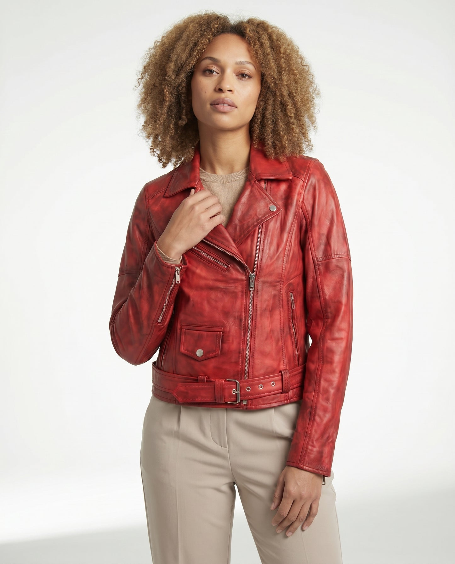 Women's Donna Ox - Waxed Leather Biker Jacket