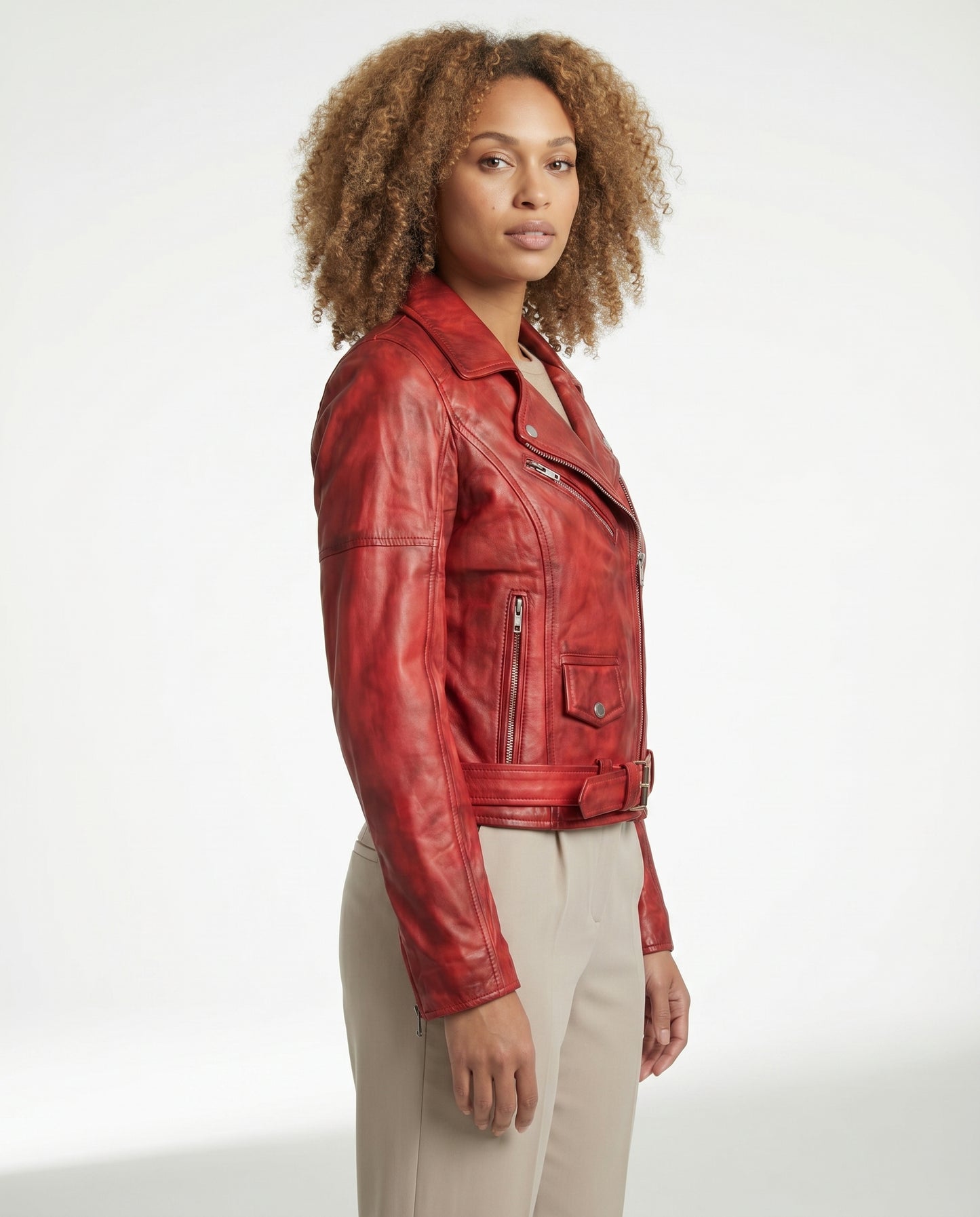 Women's Donna Ox - Waxed Leather Biker Jacket