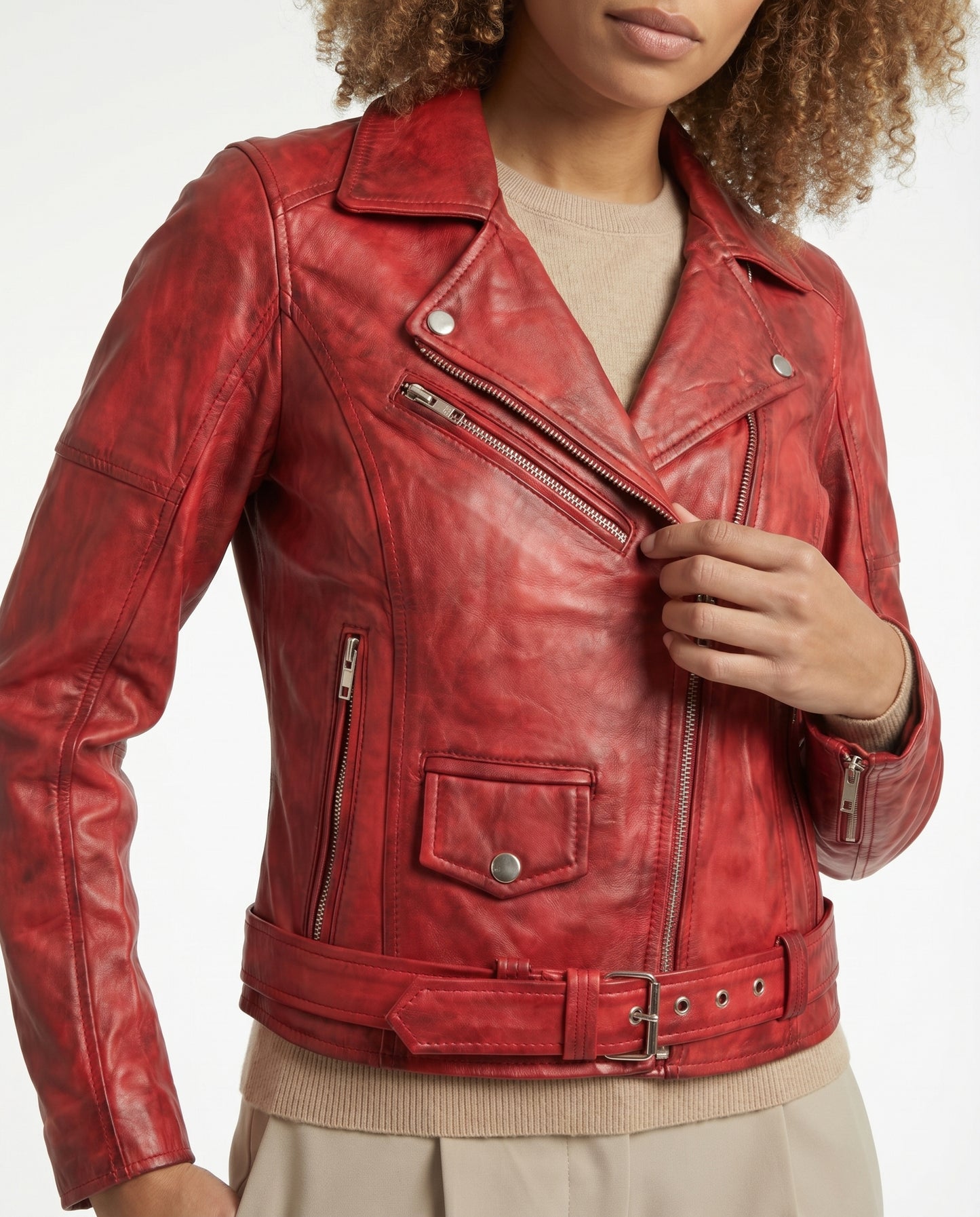 Women's Donna Ox - Waxed Leather Biker Jacket